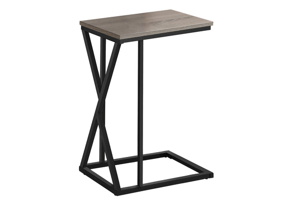 Monarch Specialties Accent Table, C-shaped, End, Side, Snack, Living Room, Bedroom, Brown Laminate, Black Metal, Contemporary, Modern Dark Taupe Mdf,Laminate,Metal I 3249