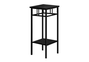 Monarch Specialties Accent Table, Side, End, Plant Stand, Square, Living Room, Bedroom, Black Laminate, Black Metal, Contemporary, Modern Black Mdf,Metal I 3278