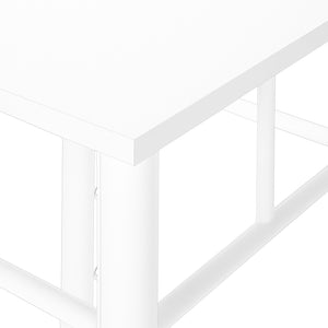 Monarch Specialties Accent Table, Side, End, Plant Stand, Square, Living Room, Bedroom, White Laminate, White, Contemporary, Modern White Mdf,Metal I 3279
