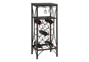 Monarch Specialties Home Bar, Wine Rack, Black Metal, Transitional Black Metal I 3347