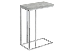 Monarch Specialties Accent Table, C-shaped, End, Side, Snack, Living Room, Bedroom, Grey Laminate, Chrome Metal, Contemporary, Modern Grey Particle Board,Laminate,Metal I 3372