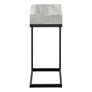 Monarch Specialties Accent Table, C-shaped, End, Side, Snack, Storage Drawer, Living Room, Bedroom, Grey Laminate, Black Metal, Contemporary, Modern Grey,Black, Black Laminate,Particle Board,Metal I 3407