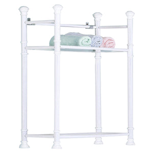 Monarch Specialties Bathroom Accent, Shelves, Storage, Tempered Glass, White Metal, Contemporary, Modern White Glass,Metal,Tempered Glass I 3425