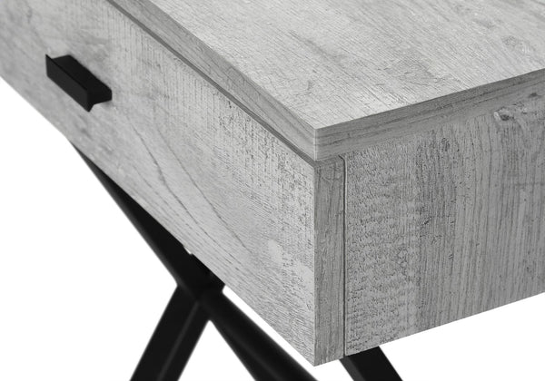 Monarch Specialties Accent Table, Side, End, Nightstand, Lamp, Storage Drawer, Living Room, Bedroom, Grey Laminate, Black Metal, Contemporary, Modern Grey,Black, Black Particle Board,Laminate,Mdf,Metal I 3451