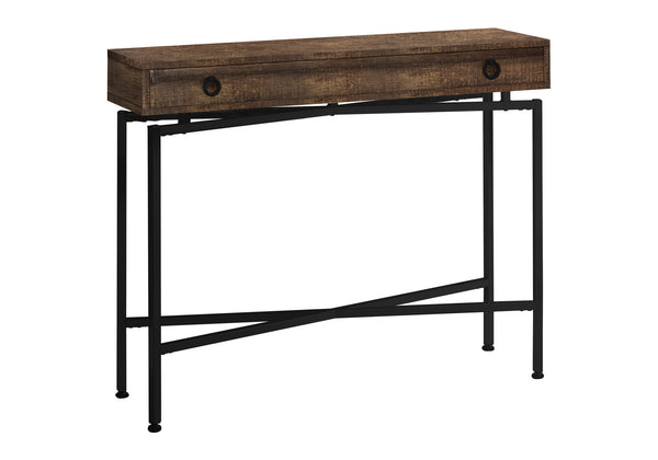 Monarch Specialties Accent Table, Console, Entryway, Narrow, Sofa, Storage Drawer, Living Room, Bedroom, Brown Laminate, Black Metal, Contemporary, Modern Brown,Black, Black Particle Board,Laminate,Metal I 3453