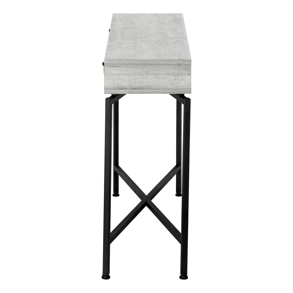 Monarch Specialties Accent Table, Console, Entryway, Narrow, Sofa, Storage Drawer, Living Room, Bedroom, Grey Laminate, Black Metal, Contemporary, Modern Grey,Black, Black Particle Board,Laminate,Metal I 3454