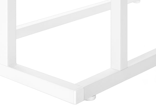 Monarch Specialties Accent Table, C-shaped, End, Side, Snack, Living Room, Bedroom, White Laminate, White Metal, Contemporary, Modern White Mdf,Metal I 3468