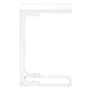 Monarch Specialties Accent Table, C-shaped, End, Side, Snack, Living Room, Bedroom, Contemporary, Modern White Mdf,Laminate,Metal I 3478