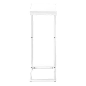 Monarch Specialties Accent Table, C-shaped, End, Side, Snack, Living Room, Bedroom, Contemporary, Modern White Mdf,Laminate,Metal I 3478