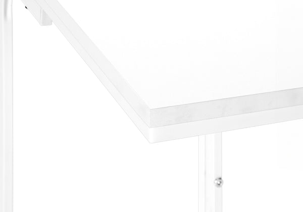 Monarch Specialties Accent Table, C-shaped, End, Side, Snack, Living Room, Bedroom, Contemporary, Modern White Mdf,Laminate,Metal I 3478