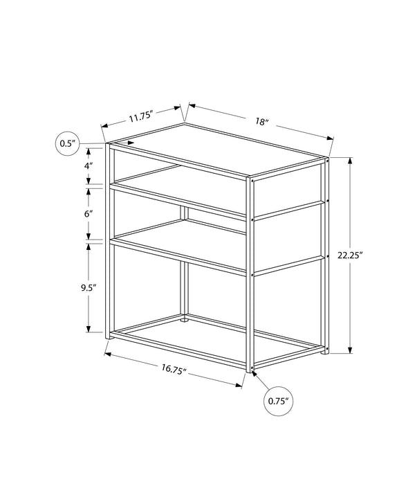 Monarch Specialties Accent Table, Side, End, Nightstand, Lamp, Living Room, Bedroom, Brown Laminate, Black Metal, Contemporary, Modern Dark Taupe,Black, Black Mdf,Laminate,Metal I 3507
