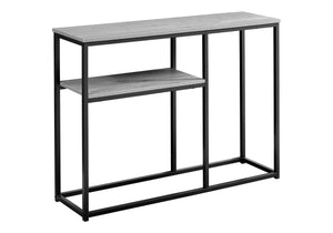 Monarch Specialties Accent Table, Console, Entryway, Narrow, Sofa, Living Room, Bedroom, Grey Laminate, Black Metal, Contemporary, Modern Grey,Black, Black Mdf,Laminate,Metal I 3514