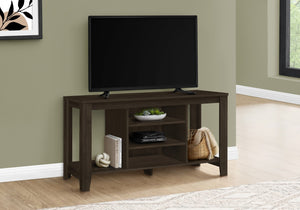Monarch Specialties Tv Stand, 48 Inch, Console, Media Entertainment Center, Storage Shelves, Living Room, Bedroom, Brown Laminate, Contemporary, Modern Espresso Particle Board,Laminate I 3529