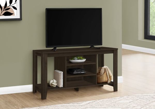 Monarch Specialties Tv Stand, 48 Inch, Console, Media Entertainment Center, Storage Shelves, Living Room, Bedroom, Brown Laminate, Contemporary, Modern Espresso Particle Board,Laminate I 3529