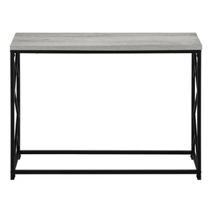 Monarch Specialties Accent Table, Console, Entryway, Narrow, Sofa, Living Room, Bedroom, Grey Laminate, Black Metal, Contemporary, Modern Grey,Black, Black Metal,Particle Board I 3532