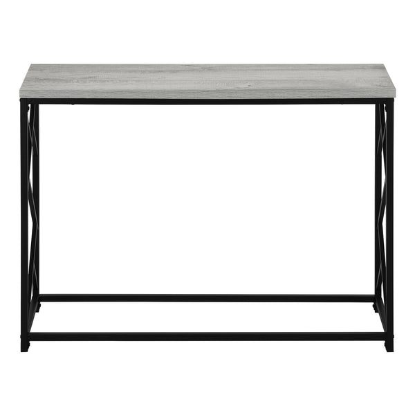 Monarch Specialties Accent Table, Console, Entryway, Narrow, Sofa, Living Room, Bedroom, Grey Laminate, Black Metal, Contemporary, Modern Grey,Black, Black Metal,Particle Board I 3532