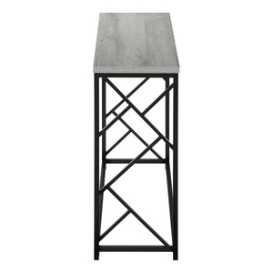Monarch Specialties Accent Table, Console, Entryway, Narrow, Sofa, Living Room, Bedroom, Grey Laminate, Black Metal, Contemporary, Modern Grey,Black, Black Metal,Particle Board I 3532