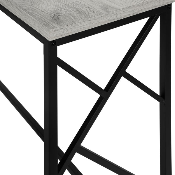 Monarch Specialties Accent Table, Console, Entryway, Narrow, Sofa, Living Room, Bedroom, Grey Laminate, Black Metal, Contemporary, Modern Grey,Black, Black Metal,Particle Board I 3532
