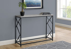 Monarch Specialties Accent Table, Console, Entryway, Narrow, Sofa, Living Room, Bedroom, Grey Laminate, Black Metal, Contemporary, Modern Grey,Black, Black Metal,Particle Board I 3532