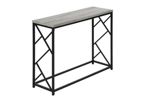 Monarch Specialties Accent Table, Console, Entryway, Narrow, Sofa, Living Room, Bedroom, Grey Laminate, Black Metal, Contemporary, Modern Grey,Black, Black Metal,Particle Board I 3532