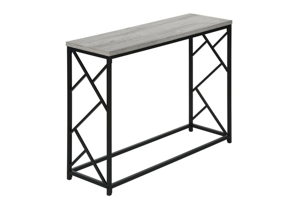 Monarch Specialties Accent Table, Console, Entryway, Narrow, Sofa, Living Room, Bedroom, Grey Laminate, Black Metal, Contemporary, Modern Grey,Black, Black Metal,Particle Board I 3532