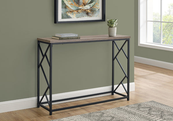 Monarch Specialties Accent Table, Console, Entryway, Narrow, Sofa, Living Room, Bedroom, Brown Laminate, Black Metal, Contemporary, Modern Dark Taupe,Black, Black Metal,Particle Board I 3533