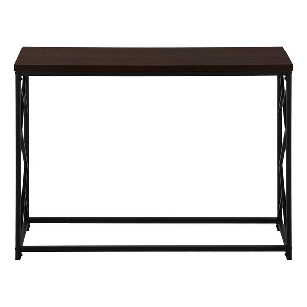 Monarch Specialties Accent Table, Console, Entryway, Narrow, Sofa, Living Room, Bedroom, Brown Laminate, Black Metal, Contemporary, Modern Espresso,Black, Black Metal,Particle Board I 3534