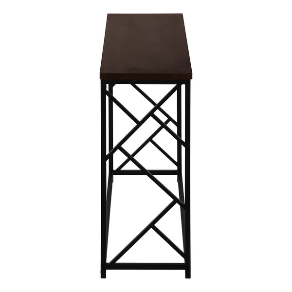 Monarch Specialties Accent Table, Console, Entryway, Narrow, Sofa, Living Room, Bedroom, Brown Laminate, Black Metal, Contemporary, Modern Espresso,Black, Black Metal,Particle Board I 3534