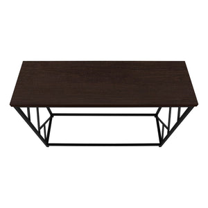 Monarch Specialties Accent Table, Console, Entryway, Narrow, Sofa, Living Room, Bedroom, Brown Laminate, Black Metal, Contemporary, Modern Espresso,Black, Black Metal,Particle Board I 3534