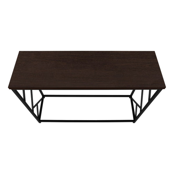 Monarch Specialties Accent Table, Console, Entryway, Narrow, Sofa, Living Room, Bedroom, Brown Laminate, Black Metal, Contemporary, Modern Espresso,Black, Black Metal,Particle Board I 3534