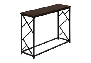 Monarch Specialties Accent Table, Console, Entryway, Narrow, Sofa, Living Room, Bedroom, Brown Laminate, Black Metal, Contemporary, Modern Espresso,Black, Black Metal,Particle Board I 3534