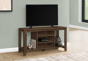 Monarch Specialties Tv Stand, 48 Inch, Console, Media Entertainment Center, Storage Shelves, Living Room, Bedroom, Walnut Laminate, Contemporary, Modern Walnut Particle Board,Laminate I 3566