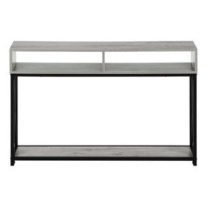 Monarch Specialties Accent Table, Console, Entryway, Narrow, Sofa, Living Room, Bedroom, Grey Laminate, Black Metal, Contemporary, Modern Grey,Black, Black Metal,Particle Board I 3572
