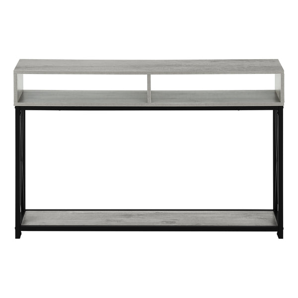 Monarch Specialties Accent Table, Console, Entryway, Narrow, Sofa, Living Room, Bedroom, Grey Laminate, Black Metal, Contemporary, Modern Grey,Black, Black Metal,Particle Board I 3572