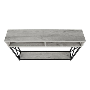 Monarch Specialties Accent Table, Console, Entryway, Narrow, Sofa, Living Room, Bedroom, Grey Laminate, Black Metal, Contemporary, Modern Grey,Black, Black Metal,Particle Board I 3572