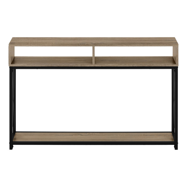 Monarch Specialties Accent Table, Console, Entryway, Narrow, Sofa, Living Room, Bedroom, Brown Laminate, Black Metal, Contemporary, Modern Dark Taupe,Black, Black Metal,Particle Board I 3573