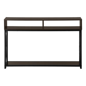Monarch Specialties Accent Table, Console, Entryway, Narrow, Sofa, Living Room, Bedroom, Brown Laminate, Black Metal, Contemporary, Modern Espresso,Black, Black Metal,Particle Board I 3574
