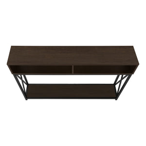Monarch Specialties Accent Table, Console, Entryway, Narrow, Sofa, Living Room, Bedroom, Brown Laminate, Black Metal, Contemporary, Modern Espresso,Black, Black Metal,Particle Board I 3574