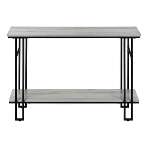 Monarch Specialties Accent Table, Console, Entryway, Narrow, Sofa, Living Room, Bedroom, Grey Laminate, Black Metal, Contemporary, Modern Grey,Black, Black Metal,Particle Board I 3576