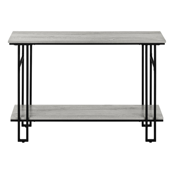 Monarch Specialties Accent Table, Console, Entryway, Narrow, Sofa, Living Room, Bedroom, Grey Laminate, Black Metal, Contemporary, Modern Grey,Black, Black Metal,Particle Board I 3576