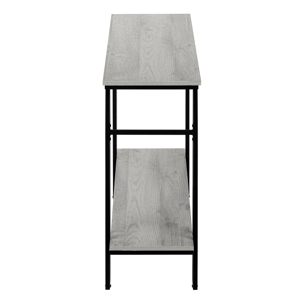 Monarch Specialties Accent Table, Console, Entryway, Narrow, Sofa, Living Room, Bedroom, Grey Laminate, Black Metal, Contemporary, Modern Grey,Black, Black Metal,Particle Board I 3576
