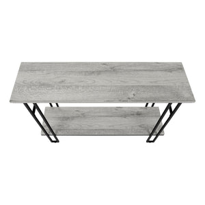 Monarch Specialties Accent Table, Console, Entryway, Narrow, Sofa, Living Room, Bedroom, Grey Laminate, Black Metal, Contemporary, Modern Grey,Black, Black Metal,Particle Board I 3576