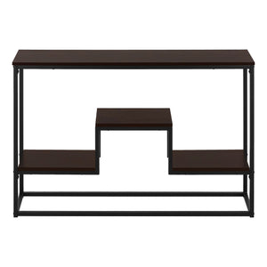 Monarch Specialties Accent Table, Console, Entryway, Narrow, Sofa, Living Room, Bedroom, Brown Laminate, Black Metal, Contemporary, Modern Espresso,Black, Black Metal,Particle Board I 3582