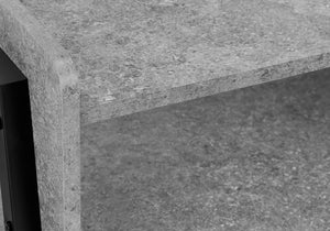 Monarch Specialties Accent Table, Side, End, Nightstand, Lamp, Living Room, Bedroom, Grey Laminate, Black Metal, Contemporary, Modern Grey,Black, Black Metal,Particle Board I 3584