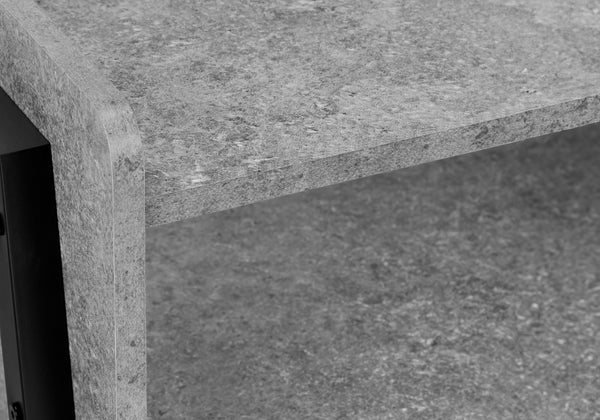 Monarch Specialties Accent Table, Side, End, Nightstand, Lamp, Living Room, Bedroom, Grey Laminate, Black Metal, Contemporary, Modern Grey,Black, Black Metal,Particle Board I 3584