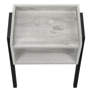 Monarch Specialties Accent Table, Side, End, Nightstand, Lamp, Living Room, Bedroom, Grey Laminate, Black Metal, Contemporary, Modern Grey,Black, Black Metal,Particle Board I 3591