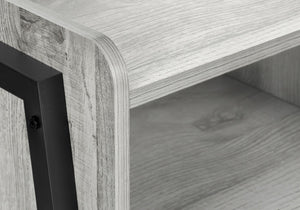 Monarch Specialties Accent Table, Side, End, Nightstand, Lamp, Living Room, Bedroom, Grey Laminate, Black Metal, Contemporary, Modern Grey,Black, Black Metal,Particle Board I 3591