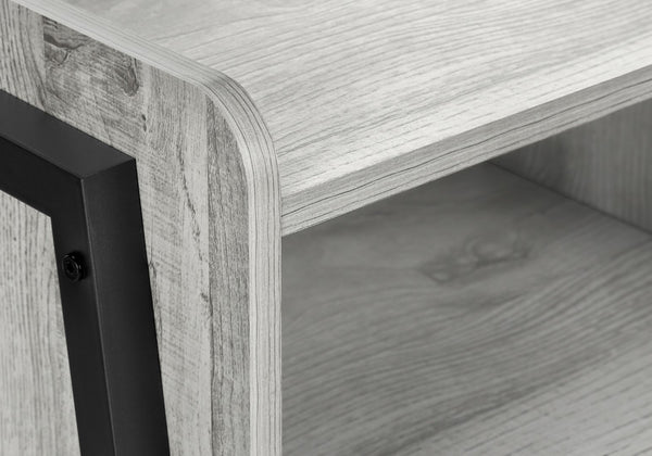 Monarch Specialties Accent Table, Side, End, Nightstand, Lamp, Living Room, Bedroom, Grey Laminate, Black Metal, Contemporary, Modern Grey,Black, Black Metal,Particle Board I 3591