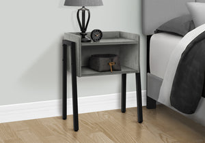Monarch Specialties Accent Table, Side, End, Nightstand, Lamp, Living Room, Bedroom, Grey Laminate, Black Metal, Contemporary, Modern Grey,Black, Black Metal,Particle Board I 3591