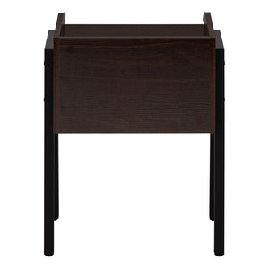 Monarch Specialties Accent Table, Side, End, Nightstand, Lamp, Living Room, Bedroom, Brown Laminate, Black Metal, Contemporary, Modern Espresso,Black, Black Metal,Particle Board I 3593
